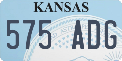 KS license plate 575ADG