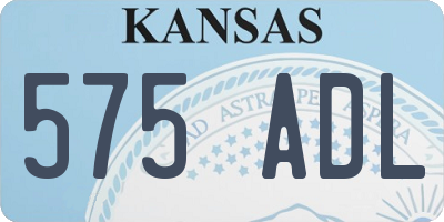KS license plate 575ADL