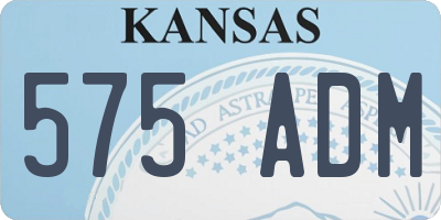 KS license plate 575ADM