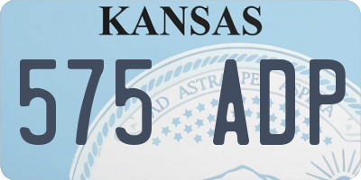 KS license plate 575ADP