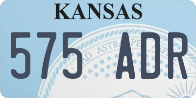 KS license plate 575ADR