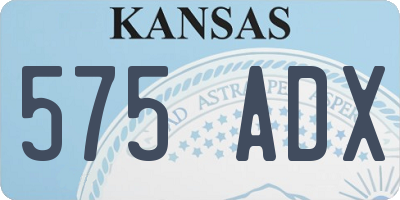 KS license plate 575ADX