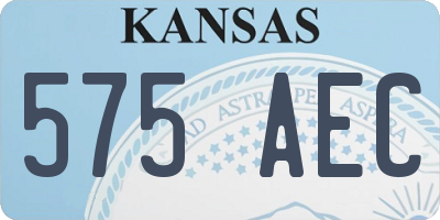 KS license plate 575AEC