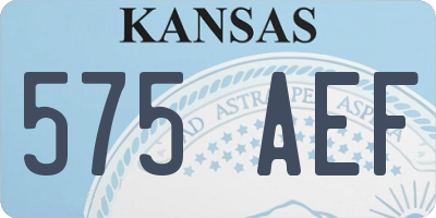 KS license plate 575AEF