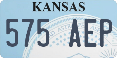 KS license plate 575AEP