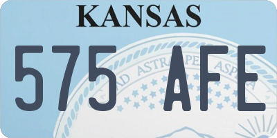 KS license plate 575AFE
