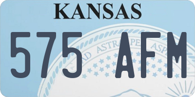 KS license plate 575AFM