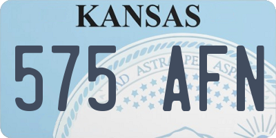KS license plate 575AFN