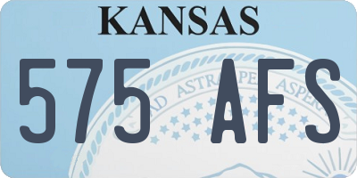 KS license plate 575AFS