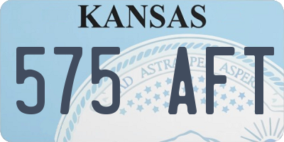 KS license plate 575AFT