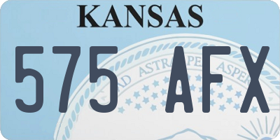 KS license plate 575AFX