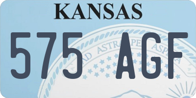 KS license plate 575AGF