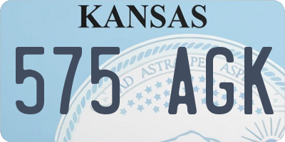 KS license plate 575AGK