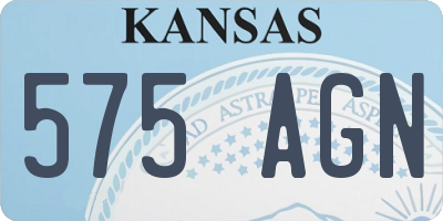 KS license plate 575AGN
