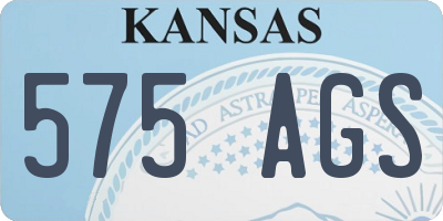 KS license plate 575AGS