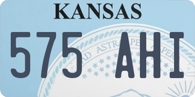 KS license plate 575AHI