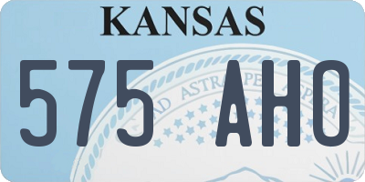 KS license plate 575AHO