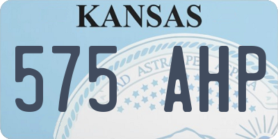 KS license plate 575AHP