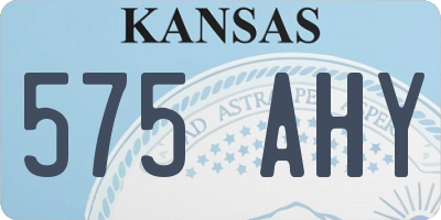 KS license plate 575AHY
