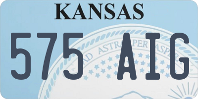KS license plate 575AIG