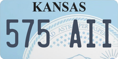 KS license plate 575AII