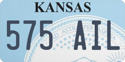 KS license plate 575AIL