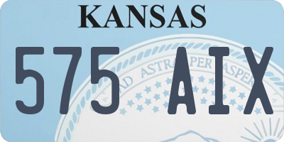KS license plate 575AIX