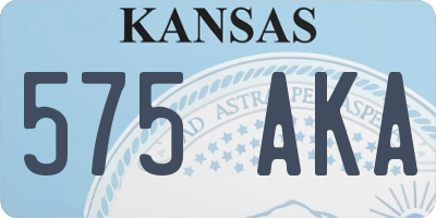 KS license plate 575AKA