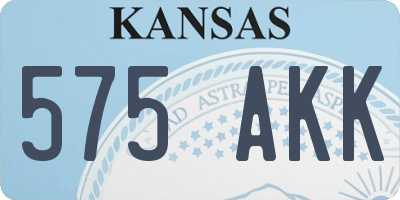 KS license plate 575AKK
