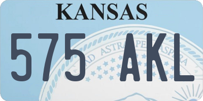 KS license plate 575AKL