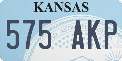 KS license plate 575AKP