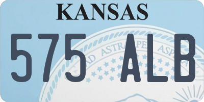 KS license plate 575ALB