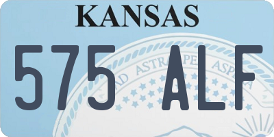 KS license plate 575ALF