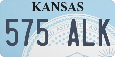 KS license plate 575ALK