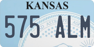KS license plate 575ALM