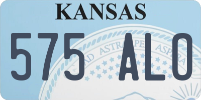 KS license plate 575ALO