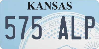 KS license plate 575ALP