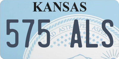 KS license plate 575ALS