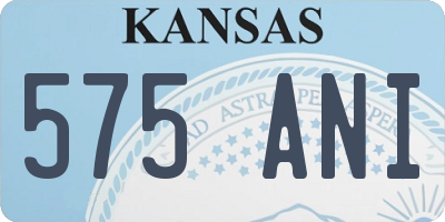 KS license plate 575ANI