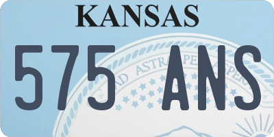 KS license plate 575ANS