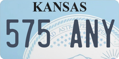 KS license plate 575ANY