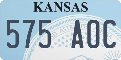 KS license plate 575AOC