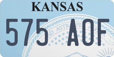 KS license plate 575AOF