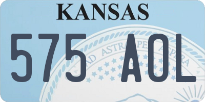 KS license plate 575AOL