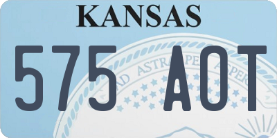 KS license plate 575AOT