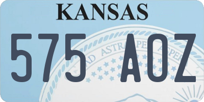 KS license plate 575AOZ