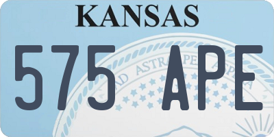 KS license plate 575APE