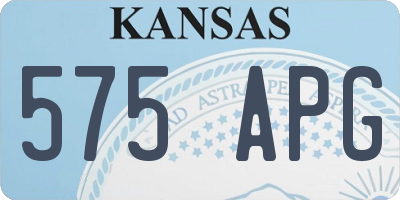 KS license plate 575APG