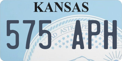 KS license plate 575APH