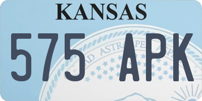 KS license plate 575APK
